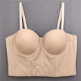 thumbnail image 4 of Draw String Top Tube Top Shirt Open Back Bra Solid Small Sling Detachable Shoulder Strap Bridesmaid Dancer Body Shaping Chest Wrapping, 4 of 5