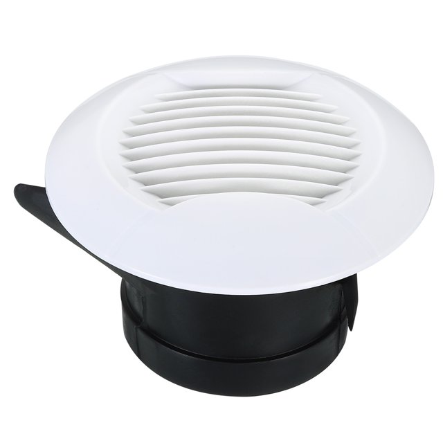 Unique Bargains 3 Inch Round Air Vent, Ceiling Diffuser Grill Cover ABS Louver Soffit Vent White
