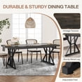 thumbnail image 5 of Tribesigns Farmhouse Dining Table for 6, 71" Rectangular Wood Kitchen Table for Dining Room, Kitchen (Black), 5 of 7