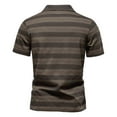 thumbnail image 4 of Mens Polo Shirt Striped Performance Stretch Athletic Cotton Top Casual Vacation Short Sleeve Button Collared Mens T-Shirts, 4 of 4
