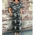 thumbnail image 5 of Parfaitlady Women'S Casual Summer T Shirt Dress Loose Short Sleeve Camo Tunic Dress with Pocket for Women Grey L, 5 of 6