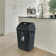 thumbnail image 2 of 13 Gallon Swing Top Trash Can, 4-Pack Large Plastic Kitchen Garbage Can with lid, Gray, 2 of 7