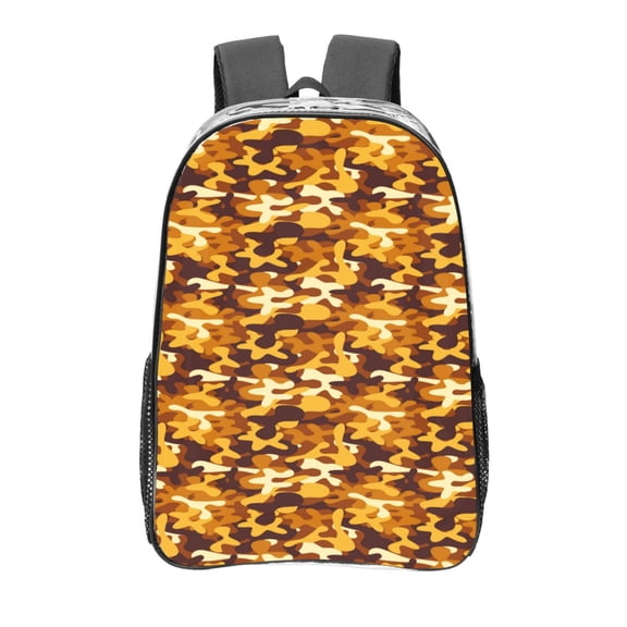 Kdxio Desert Camouflage Clear Backpack, Transparent Bookbag for School for Women Men, Capacity Clear Bag for College, Travel