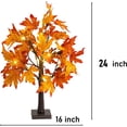 thumbnail image 2 of Dazzle Bright 24 Inch Lighted Thanksgiving Fall Maple Tree Decor, 24 LED Battery Operated Decorations Artificial Tree with Timer for Indoor Home Room Holiday Xmas Party, 2 of 7