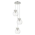thumbnail image 4 of Innovations Lighting  Newton Sphere - 3 Light 8" Cord Hung Multi Pendant - 10" Canopy Clear/Polished Nickel, 4 of 5