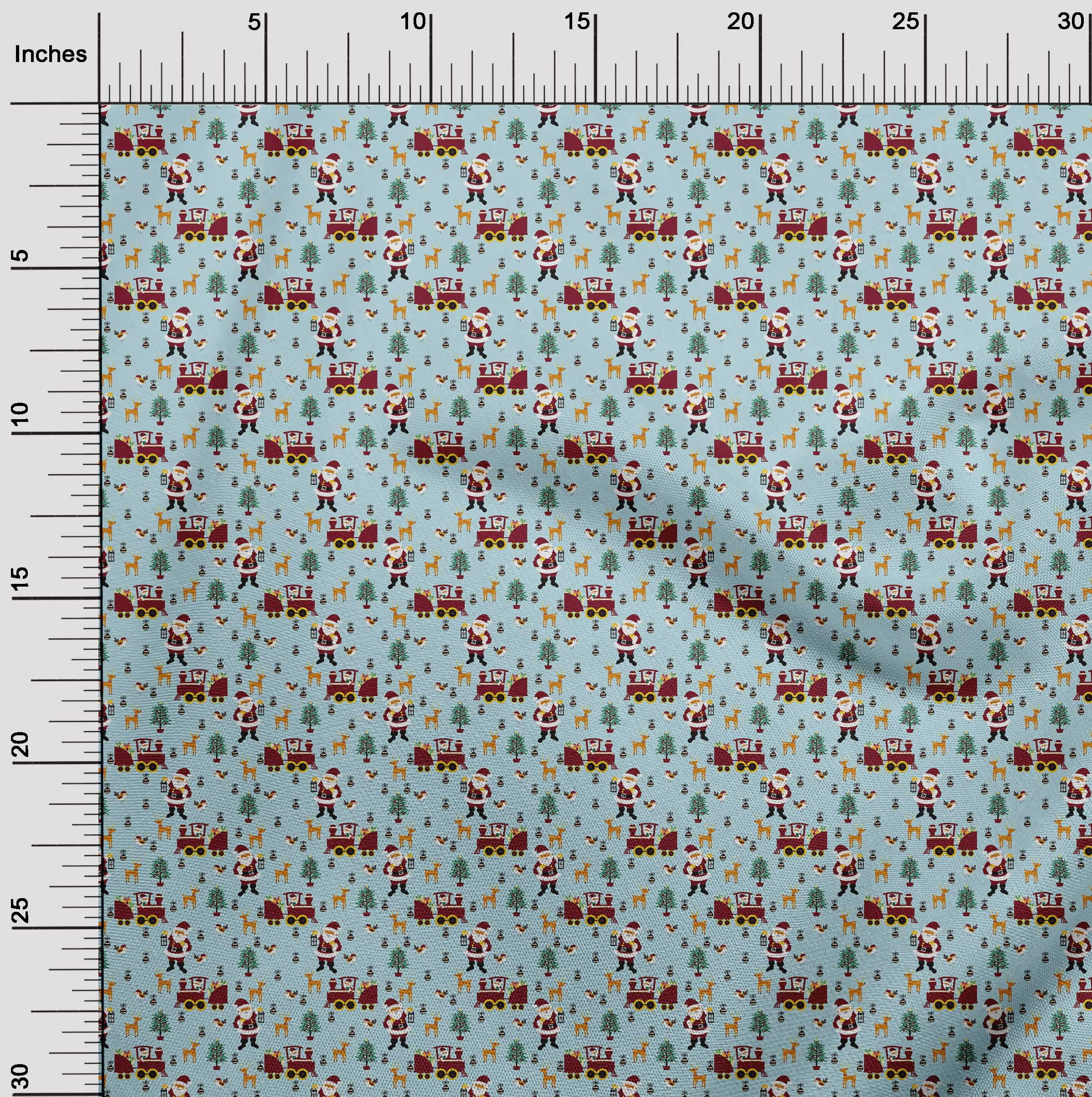 oneOone Cotton Flex Light Blue Fabric Christmas Sewing Fabric By The Yard Printed Diy Clothing Sewing Supplies 40 Inch Wide