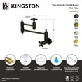 thumbnail image 7 of Kingston Brass KS3103PKX Duchess Two-Handle 1-Hole Wall Mount Pot Filler Faucet in Antique Brass, 7 of 7
