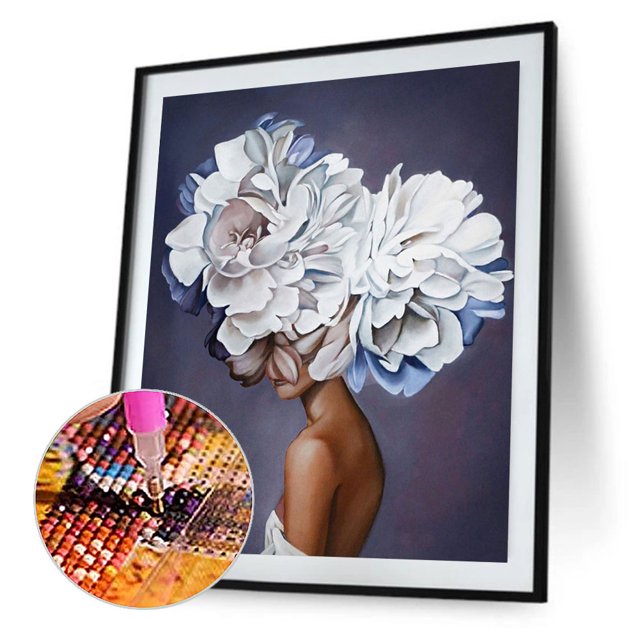 Cuadros Decorativos 5D DIY Diamond Painting Kits Full Round Drill Girl Art Mosaic Picture Decoración de pared Tmvgtek embutido en tela