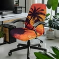 thumbnail image 2 of HELLHERO Hawaii Beach Print Computer Office Chair Protector Dustproof High Back Office Chair Cover Elastic Spandex Gaming Chairs Cover Orange, 2 of 7
