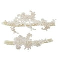 thumbnail image 4 of simhoa 2Pcs Bridal Garters Wedding Garter Set Costume Thigh Rings Elastic Hand Sewn Leg beige, 4 of 8