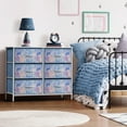 thumbnail image 5 of Sorbus Dresser with 6 Drawers - Furniture Storage Chest Tower Unit for Bedroom, Hallway, Closet, Office Organization - Steel Frame, Wood Top, Tie-dye Fabric Bins (6-Drawer, Pink/Blue), 5 of 8