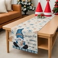 thumbnail image 6 of Christmas Table Runner Blue Gnome Table Runners Hot Cocoa Cookie Snowflake Plaid Linen Cotton Linen Dresser Scarf Kitchen Dining Table Decor for Christmas Holiday Party Decor 13x36 Inch, 6 of 9