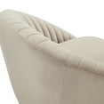 thumbnail image 6 of Bella Beige Swivel Accent Chair Rounded Back Channel Upholstery, 6 of 7