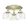 thumbnail image 4 of 916-3C-BK-G72 Innovations Lighting Bell - 3 Light Flush Mount In Art Deco Style-9.25 Inches Tall and 19.75 Inches Wide-Matte Black Finish-Clear Glass, 4 of 5