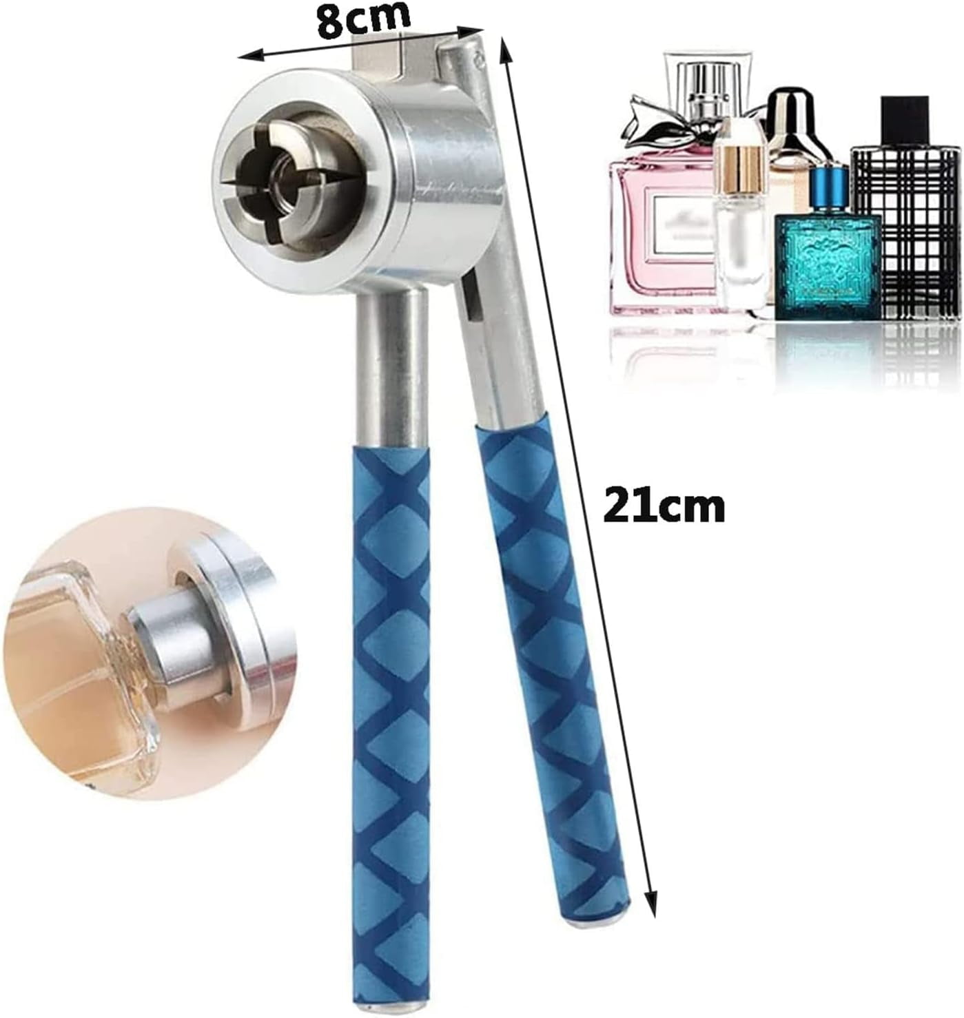 Manual Perfume Vial Sprayer Crimper, 13mm /15mm /18mm /20mm Handheld Bottle Sealing Machine Cap Capper Bottle Crimping Capping Tools,18mm