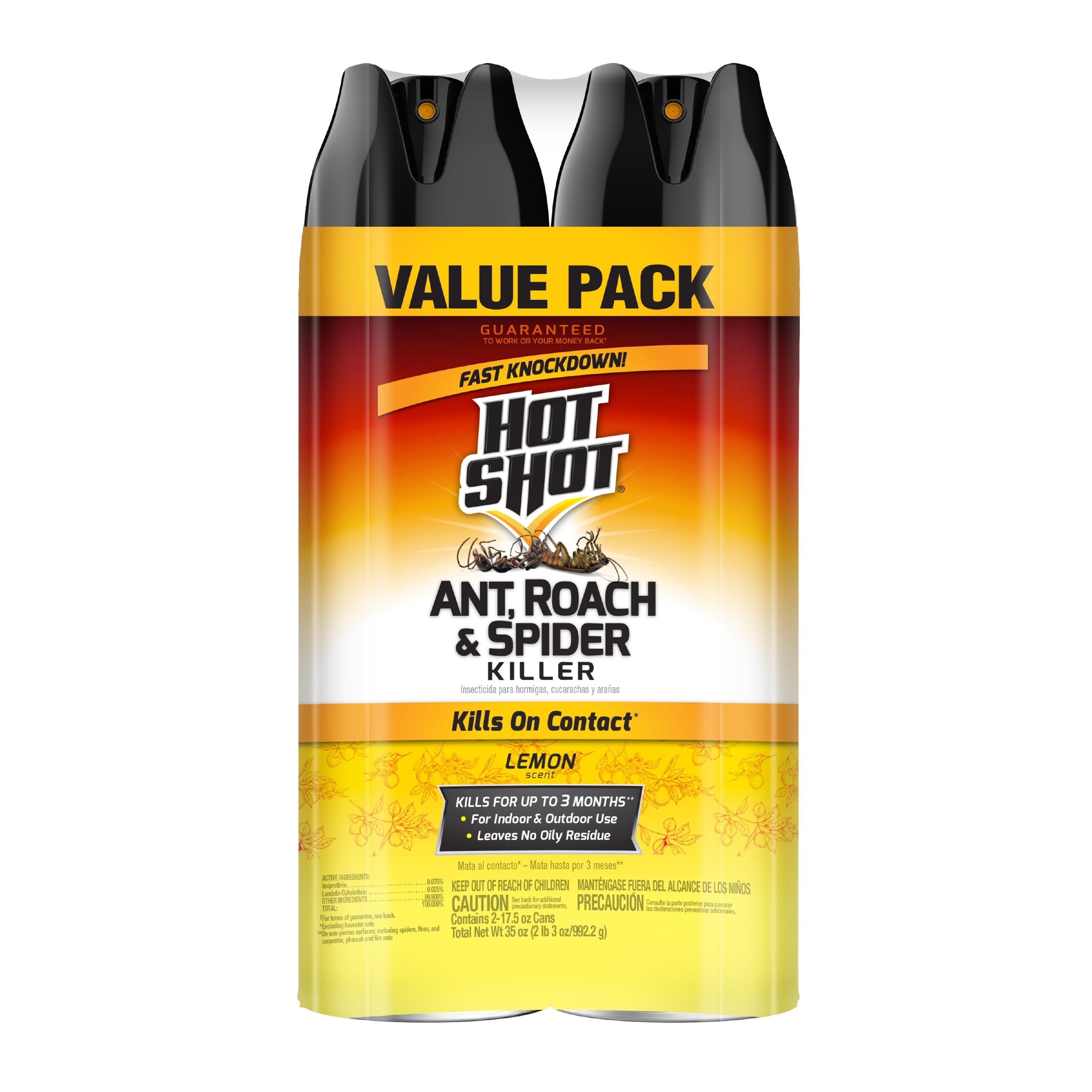 Buy Hot Shot Ant, Roach & Spider Killer 217.5 oz, Lemon Scent, Twin