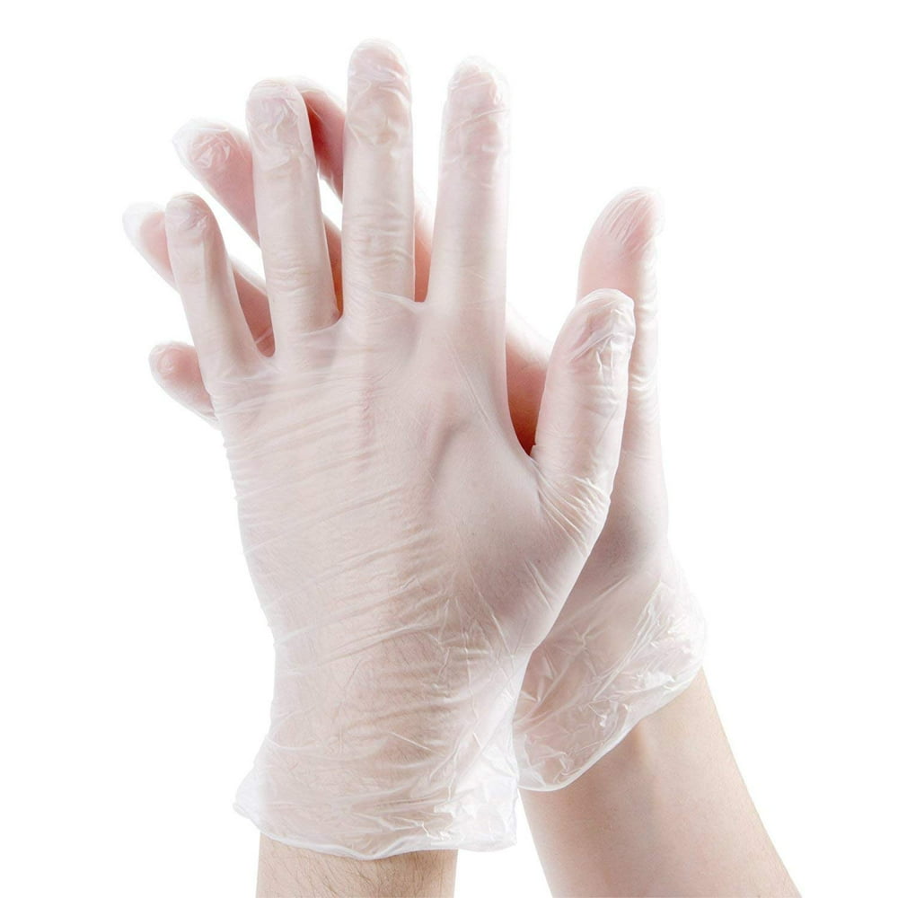 100 Disposable Vinyl Gloves, Medium Size, NonSterile, Powder Free