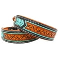 thumbnail image 3 of Medium 17''- 21'' Padded Leather Dog Collar Heavy Duty Floral Tooled 60FK32, 3 of 4