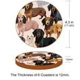 thumbnail image 3 of Dachshund Set of 6 Microfiber Leather Round Car Coasters, 11x11 cm Drink Cup Holders for Car, Absorbent & Durable Auto Accessories for Car Interior, 3 of 6