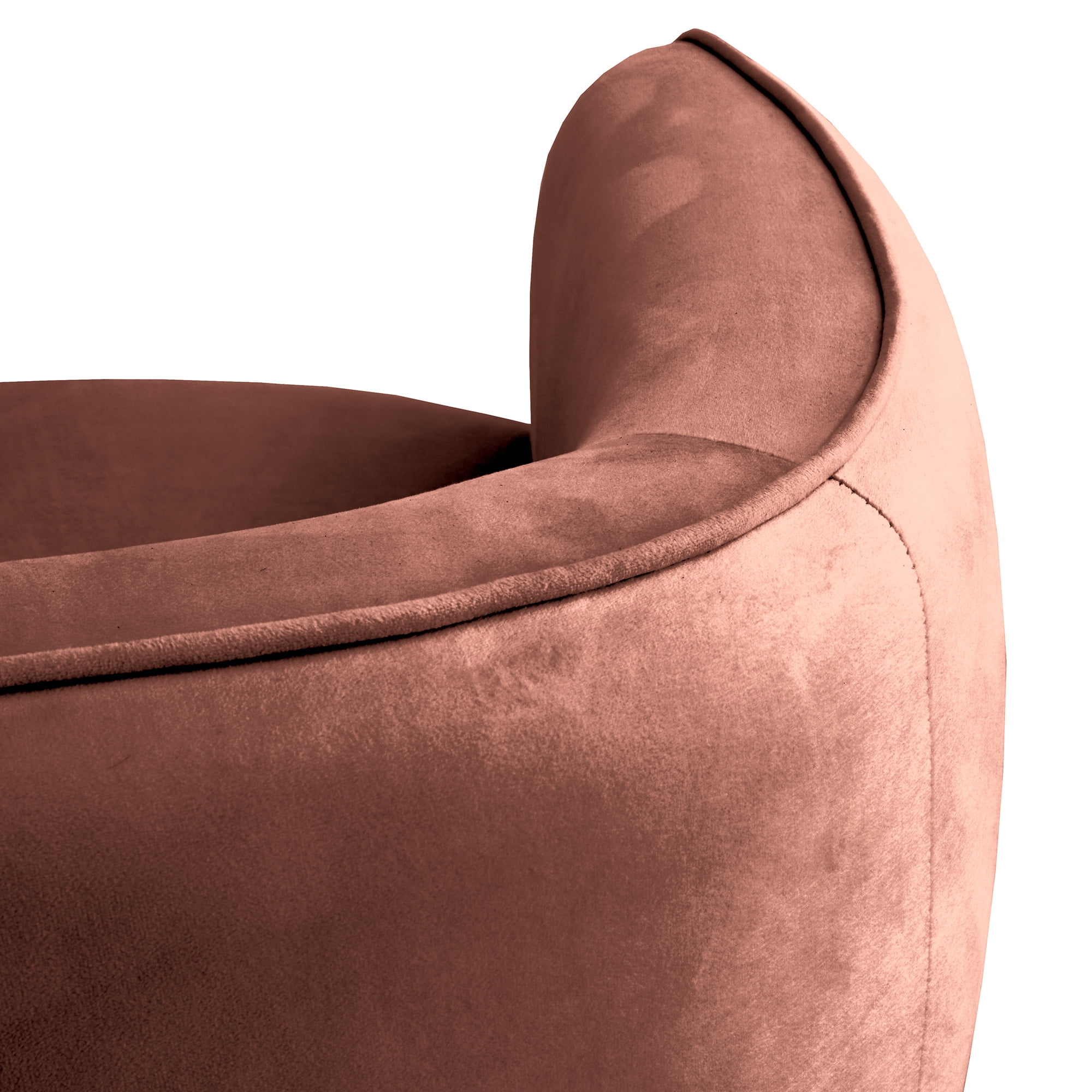 Ember Interiors Cuno Brass Finish Velvet Upholstered Accent Chair, Blush Pink