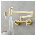 thumbnail image 2 of Pot Filler Tap Wall Mounted Foldable Kitchen Faucet Hot And Cold Single Hole Sink Tap Rotate Folding Spout Brushed Gold Brass ,Easy to Install, 2 of 7