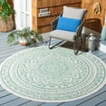 thumbnail image 2 of SAFAVIEH Courtyard Josiah Floral Medallion Indoor/Outdoor Area Rug, Ivory/Green, 7'10" x 7'10" Round, 2 of 6