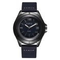 thumbnail image 1 of Reloj de cuarzo con banda de cuero de PU de estilo informal de negocios Reloj redondo con esfera grande para hombre (azul), 1 of 2