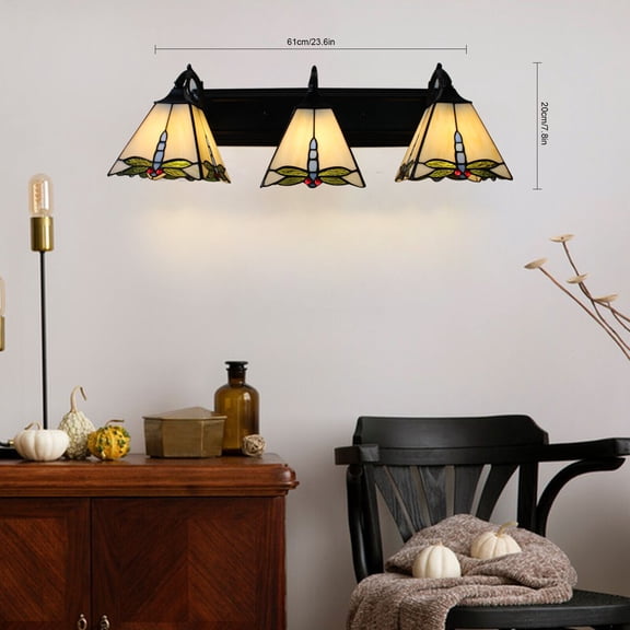 Light Fixtures Wall Sconce Lamp Vintage Stained Glass Wall Mounted