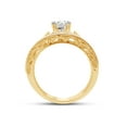 thumbnail image 5 of 1 1/2 CTTW Center 6MM Round Cut Lab Created Moissanite Diamond Milgrain Wedding Bridal Ring Set In 14K Yellow Gold Over Sterling Silver(G-H Color,VVS1 Clarity,1.50 Cttw)Ring Size-7.5, 5 of 8