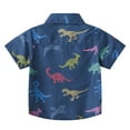 thumbnail image 2 of YONGHS Baby Boys Hawaiian Shirt Button Down Short Sleeve Summer Beach Shirt for Toddler Luau Holiday Navy Blue 18-30 Months, 2 of 7