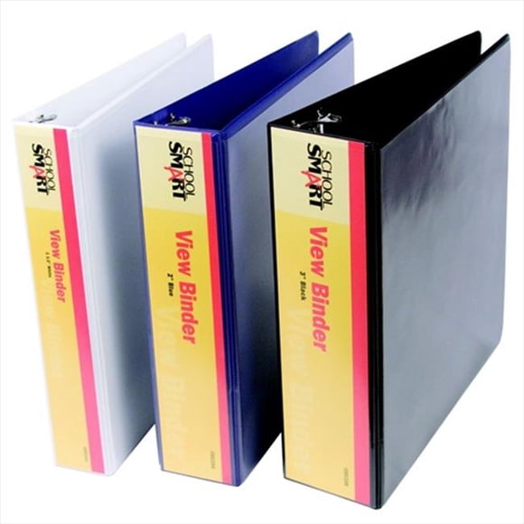 School Smart 086396 Vinyl General Purpose Round Ring View Binder, 2 In, Blue