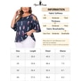 thumbnail image 6 of DARING DIVA Women's Plus Cold Shoulder Feather Round Neck Summer Tops 1X Navy Blue, 6 of 6