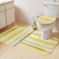 thumbnail image 2 of Yellow Nordic Style Stripes Bath Mat 3 Piece Bathroom Rug Set, Yellow Gray Texture Non Slip Bath Rug Contour Mat and Toilet Lid Cover, Absorbent Shower Mats Soft Bath Rugs and Mats Sets, 2 of 8