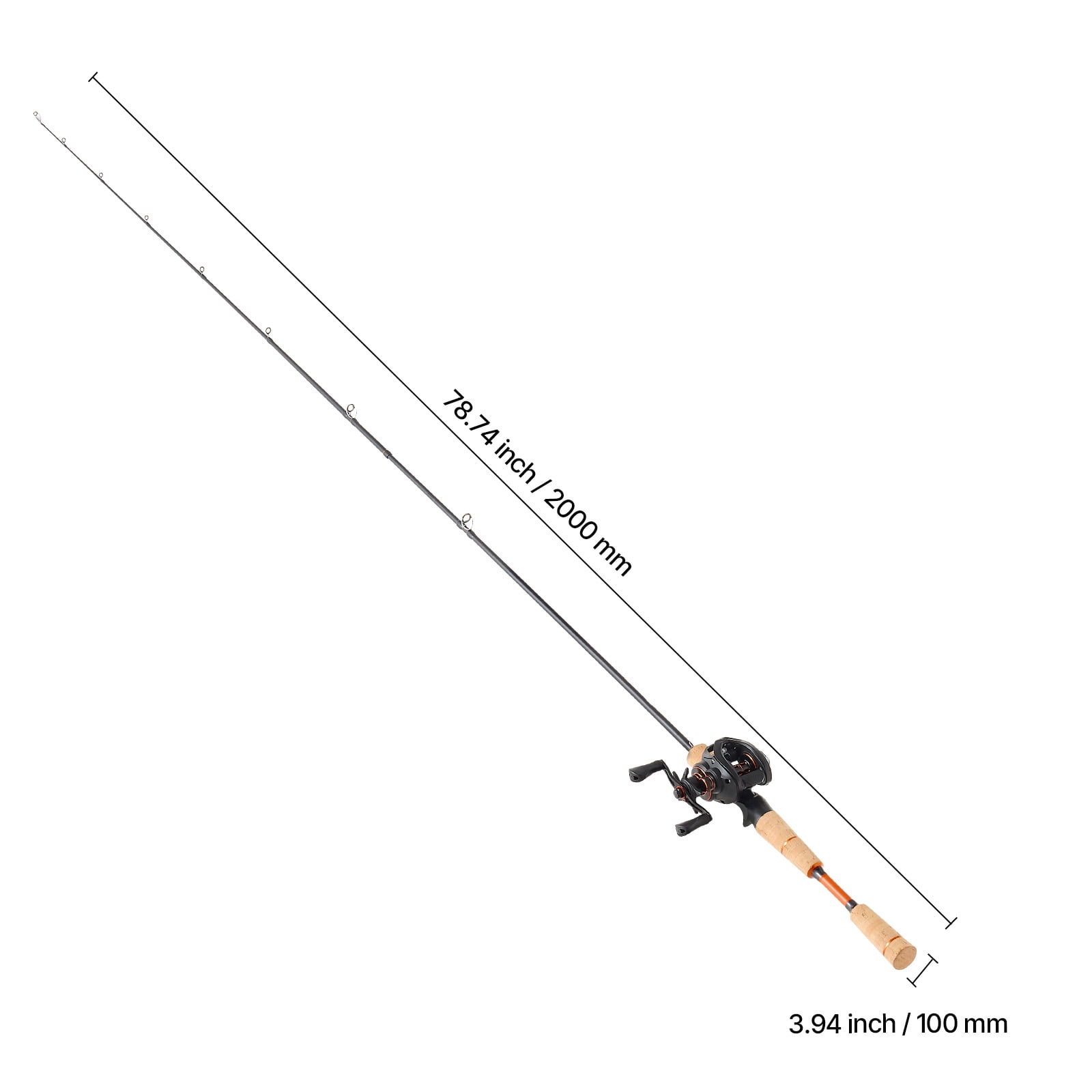 KFFKFF Rod and Reel Combo with IM7 Carbon Fiber Fishing – 6.5 ft, 3/4 oz, Red