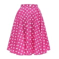 thumbnail image 3 of IBTOM CASTLE Women Pleated Vintage Skirt Floral Print A-Line Midi Skirts 50s Polka Dots Knee-Length Flared Swing Cocktail Party Dresses S Hot Pink - Polka Dots, 3 of 8