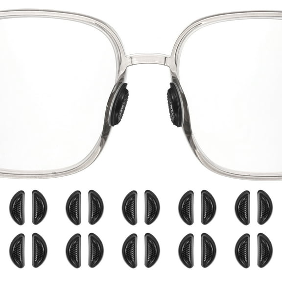Uxcell 10 Pairs Eyeglass Nose Pads 3.5mm Glass Nose Grips Granular D-shaped Black