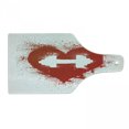 thumbnail image 1 of Fitness Cutting Board, Red Heart with Stains Splashes and Dumbbell Grunge Love Design, Decorative Tempered Glass Cutting and Serving Board, Wine Bottle Shape, Red and White, by Ambesonne, 1 of 1