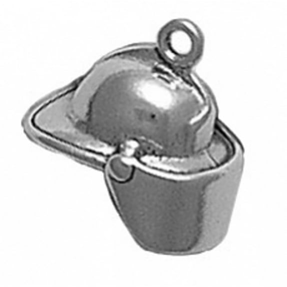 Sterling Silver 16" Unisex 1.5mm Box Chain 3D Firefighter Helmet Guard Pendant Necklace