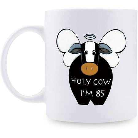 

85th Birthday Gifts for Women - 1934 Birthday Gifts for Women 85 Years Old Birthday Gifts Coffee Mug for Mom Wife Friend Sister Her Colleague Coworker HOLY COW MUG - 11oz