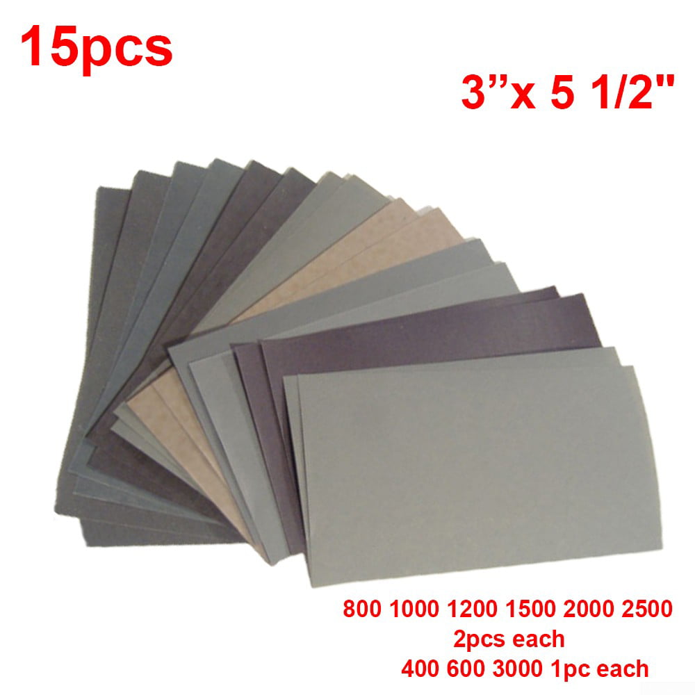 5 Sheets Premium Latex Backed Sandpaper Wet Dry 9" x 5.5"  80-2000 grits 