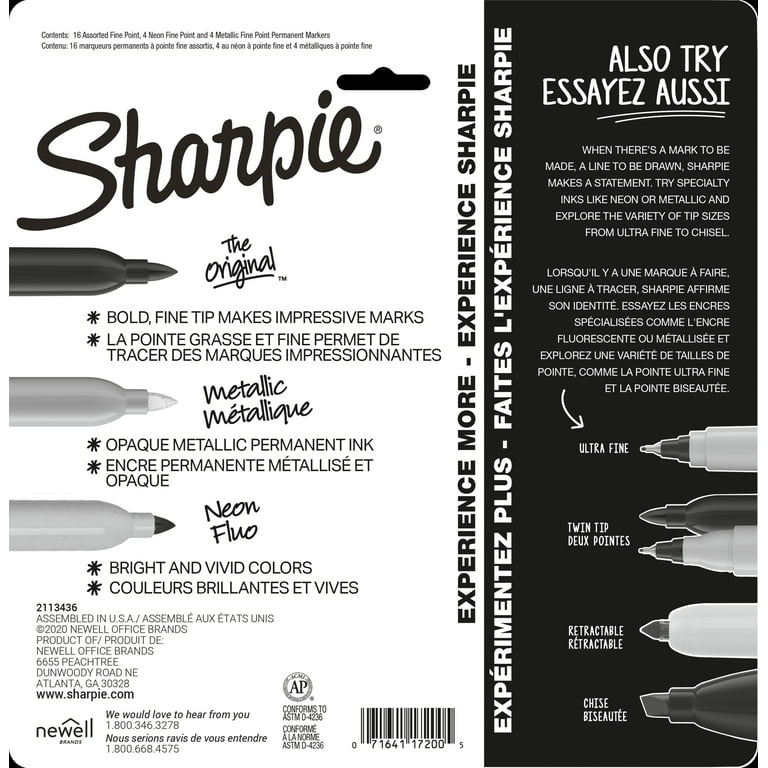 Sharpie® Assorted Colors Fine Point Permanent Marker, Package Of 24