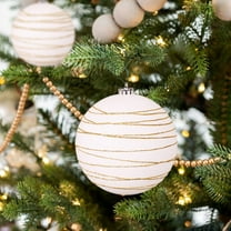 Twfbrm 3 Pcs Large Christmas Ball Ornaments, Christmas Decoration 6"/150mm Oversized Velvet Decorative Ball Pendants, Shatterproof Vintage Xmas Tree Hanging Baubles for Party Wedding Holiday