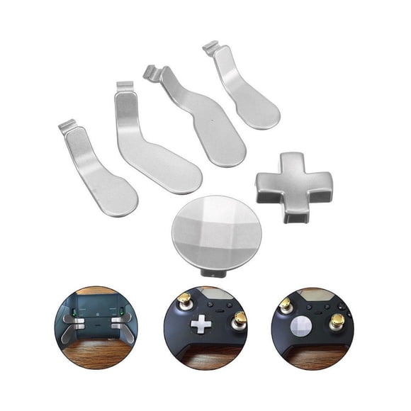 Pièces de Rechange Boutons de Contrôleur en Métal Kits de Mod pour Xbox One Elite - 4x Palettes + 2x Pads Directionnels