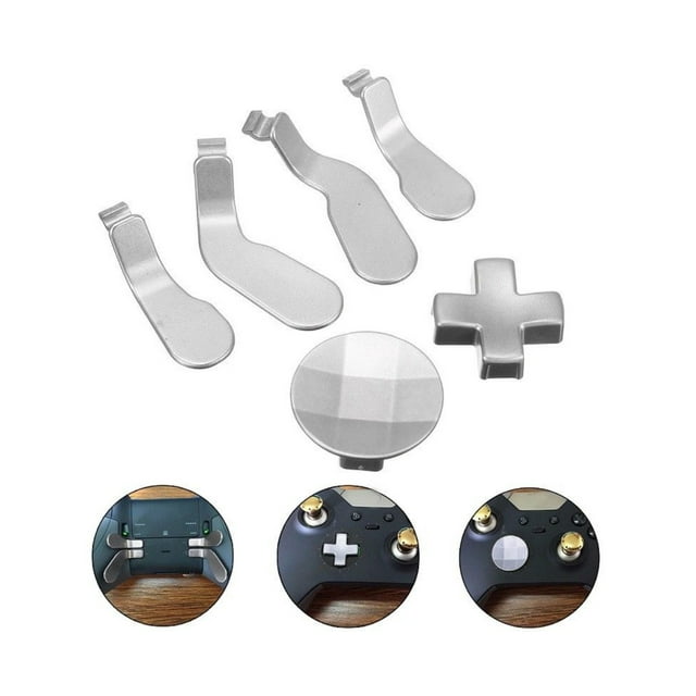 Pièces de Rechange Boutons de Contrôleur en Métal Kits de Mod pour Xbox One Elite - 4x Palettes + 2x Pads Directionnels