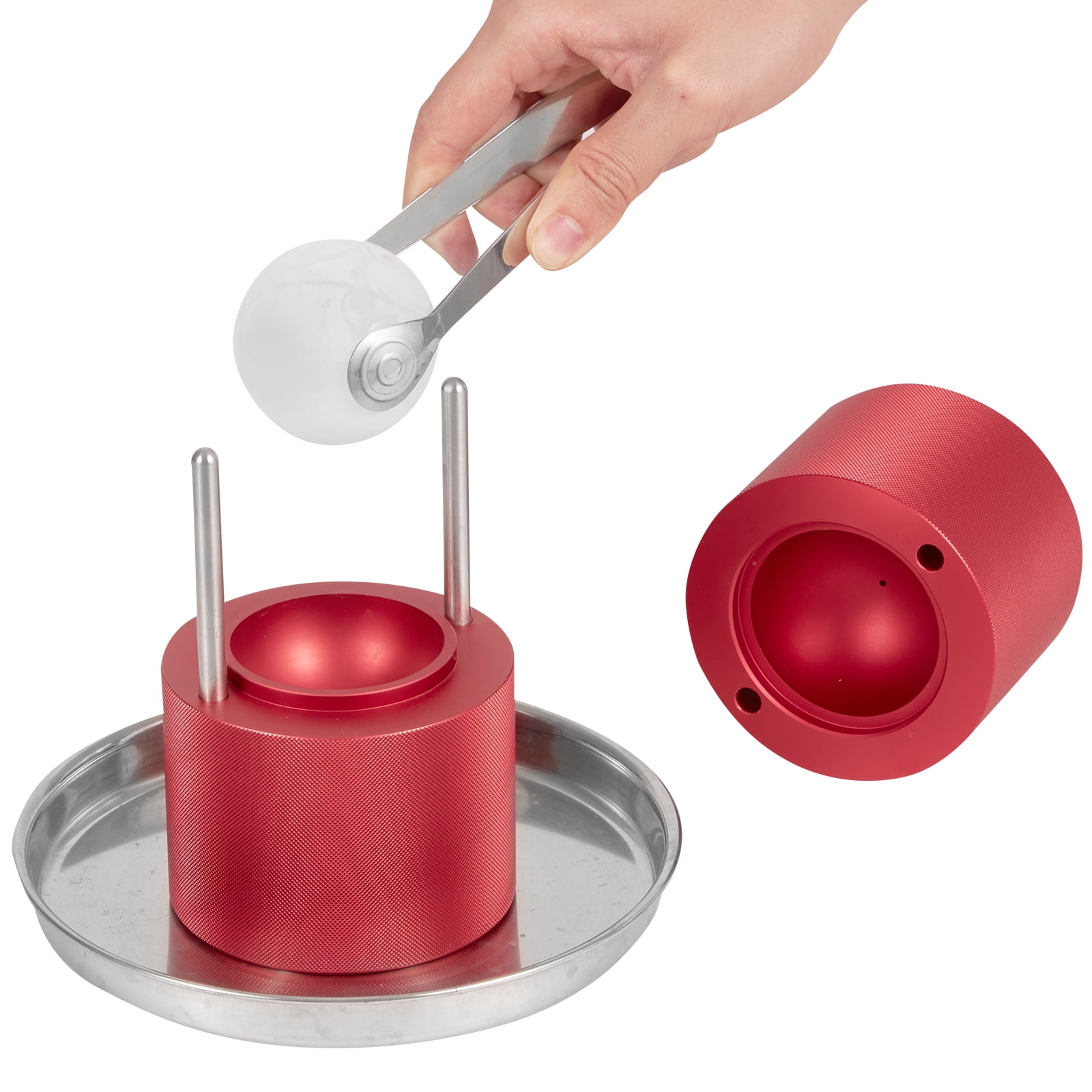 VEVOR Ice Ball Press,2.4"/60 mm Diameter Ice Ball Maker,Aluminum Ice Ball Press Kit,Ice Press with Stainless Steel Clamp & Plate, Silver Ice Ball Press Maker for Whiskey, Bourbon, Scotch, Etc