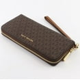 thumbnail image 2 of Michael Kors Brown Signature Logo Print Canvas Continental Travel Wallet, 2 of 4