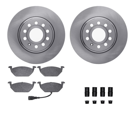 Dynamic Friction Company Front Brake Rotors with 5000 Advanced Brake Pads includes Hardware 6512-74368