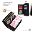 thumbnail image 3 of Galaxy Note 10 Wallet Case, Alleytech Girls Women Magnets Detachable Zipper Wallet Case Cover PU Leather Folio Flip Holster Carrying Case Card Holder for Samsung Galaxy Note 10 2019, Black, 3 of 9