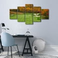 thumbnail image 3 of TISHIRON 5PCS Framed Canvas Wall Art Set,60"x32" North Carolina Mountains Golf Course Canvas Art Decor, 3 of 7