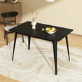thumbnail image 6 of Harper & Bright Designs Small Space Dining Set for 4, 5 Pieces Rectangular Solid Wood Table Set with 4 Upholstered Chairs for Kitchen, Black,Light beige, 6 of 20
